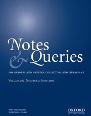 Cover for 

Notes and Queries






