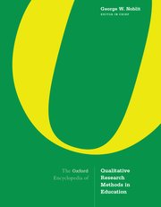 Cover for 

The Oxford Encyclopedia of Qualitative Research Methods in Education






