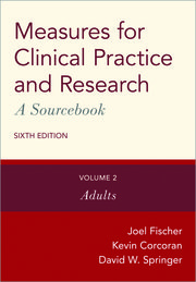 Cover for 

Measures for Clinical Practice and Research: A Sourcebook






