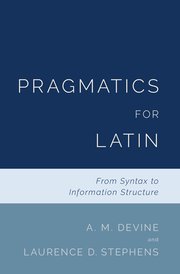 Cover for 

Pragmatics for Latin






