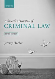 Cover for 

Ashworths Principles of Criminal Law






