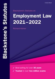 Cover for 

Blackstones Statutes on Employment Law 2021-2022






