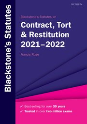 Cover for 

Blackstones Statutes on Contract, Tort & Restitution 2021-2022






