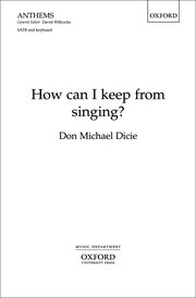 Cover for 

How can I keep from singing?






