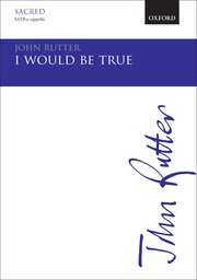 Cover for 

I would be true






