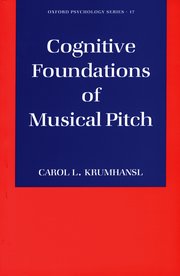 Cover for 

Cognitive Foundations of Musical Pitch






