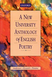 Cover for 

A New University Anthology of English Poetry






