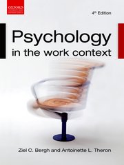 Cover for 

Psychology in the Work Context







