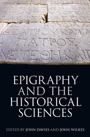 Cover for 

Epigraphy and the Historical Sciences






