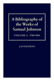 Cover for 

A Bibliography of the Works of Samuel Johnson






