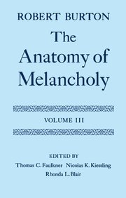 Cover for 

The Anatomy of Melancholy






