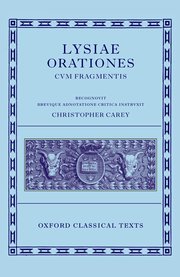 Cover for 

Lysiae Orationes cum Fragmentis






