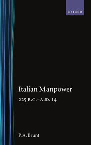 Cover for 

Italian Manpower 225 BC-AD 14






