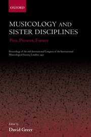 Cover for 

Musicology and Sister Disciplines







