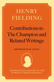 Cover for 

Contributions to The Champion, and Related Writings






