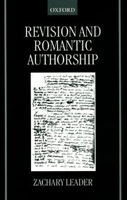 Cover for 

Revision and Romantic Authorship






