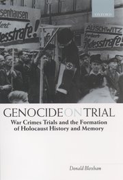 Cover for 

Genocide on Trial






