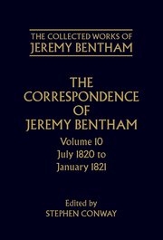 Cover for 

The Correspondence of Jeremy Bentham







