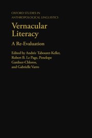 Cover for 

Vernacular Literacy







