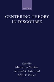 Cover for 

Centering Theory in Discourse






