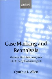 Cover for 

Case Marking and Reanalysis






