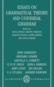 Cover for 

Essays on Grammatical Theory and Universal Grammar






