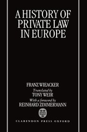 Cover for 

A History of Private Law in Europe






