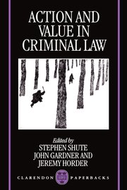 Cover for 

Action and Value in Criminal Law







