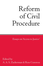 Cover for 

Reform of Civil Procedure






