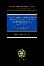 Cover for 

Claims for Contribution and Reimbursement in an International Context






