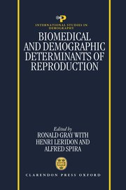 Cover for 

Biomedical and Demographic Determinants of Reproduction






