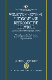 Cover for 

Womens Education, Autonomy, and Reproductive Behaviour






