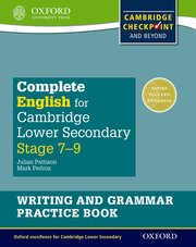 Cover for 

Complete English for Cambridge Lower Secondary Writing and Grammar Practice Book






