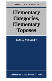 Cover for 

Elementary Categories, Elementary Toposes






