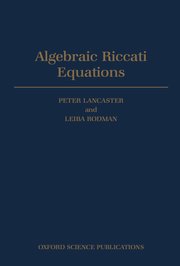 Cover for 

Algebraic Riccati Equations






