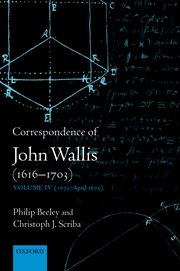 Cover for 

Correspondence of John Wallis (1616-1703)






