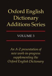 Cover for 

Oxford English Dictionary Additions Series, Volume III






