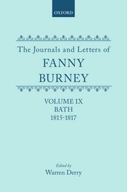 Cover for 

The Journals and Letters of Fanny Burney (Madame DArblay) Volume IX: Bath 1815-1817






