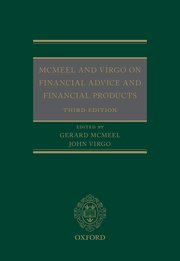 Cover for 

MCMEEL AND VIRGO ON FINANCIAL ADVICE AND FINANCIAL PRODUCTS






