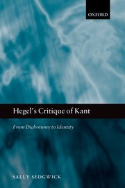 Cover for 

Hegels Critique of Kant






