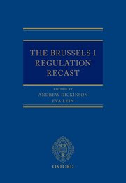 Cover for 

The Brussels I Regulation Recast






