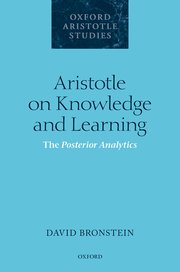 Cover for 

Aristotle on Knowledge and Learning






