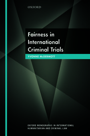 Cover for 

Fairness in International Criminal Trials






