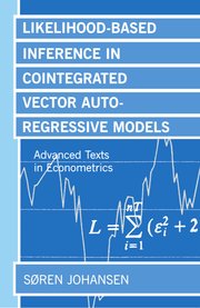 Cover for 

Likelihood-Based Inference in Cointegrated Vector Autoregressive Models






