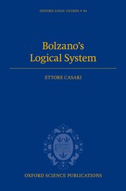 Cover for 

Bolzanos Logical System






