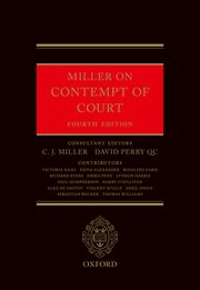 Cover for 

Miller on Contempt of Court






