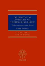Cover for 

International Copyright and Neighbouring Rights






