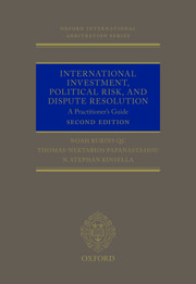 Cover for 

International Investment, Political Risk, and Dispute Resolution







