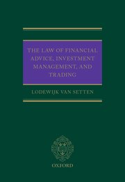 Cover for 

The Law of Financial Advice, Investment Management, and Trading






