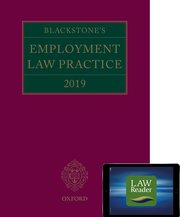 Cover for 

Blackstones Employment Law Practice 2019 (book and digital pack)






